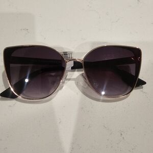 Francesca's Collections Black and Gold Cat-Eye Sunglasses